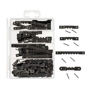 Shanfeng 100 piezas de metal de diente de sierra marco de fotos perchas con 200 clavos puerta gancho y ojo - Product Image 1