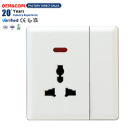 Interruptor de Enchufe con Luz de Neón Tipo 86, Blanco, Multifunción, para Decoración de Interiores, Suministro de Fábrica OEM