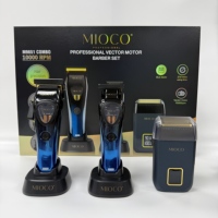 Ensemble de barbier professionnel M9651 M9653 M7051, kit de toilettage, tondeuse et coupe-bordures à moteur vectoriel 9000 tr/min, rasoir métallique à lame zéro 8000-9000 tr/min