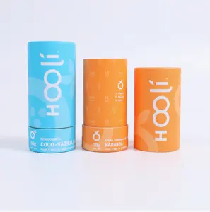 Çevre dostu kraft karton dudak balsamı silindir konteyner push up kağıt tüpler eko arkadaş 2.5oz/75ml deodorant tüp yağ-dayanıklı