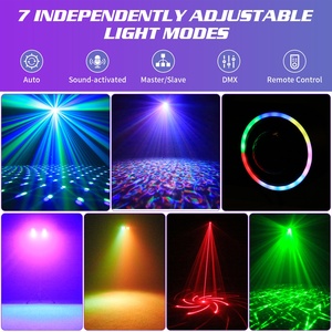 Mini 7in1 LED xoay bóng hiệu ứng đầy màu sắc DJ ánh sáng DMX RGBW ma thuật bóng chùm ánh sáng nhấp nháy Laser mệnh ánh sáng với chân đứng - Product Image 5