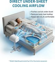 Sistem Pendingin Kipas Tempat Tidur Midnight Fantail, Kipas Tempat Tidur Tanpa Kabel di Bawah Sprei untuk Pengguna yang Mudah Panas Saat Tidur dan Mengalami Keringat Malam dengan Sertifikat CE