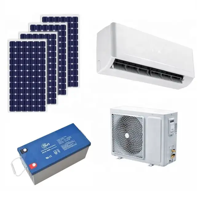 100% solar air conditioner split system 48V DC inverter/24 hours 18000btu 100% solar air conditioner/ wall split air condition