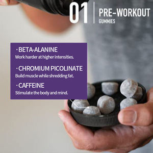 OEM Marque privée Baies mélangées pré-entraînement Gummy Beta Alanine pré-entraînement Vitamine B12 Caféine Supplément énergétique Gummy - Product Image 2