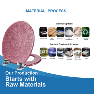 Ecologisch verantwoorde, op maat gemaakte, roze glitter, gegoten houten toiletbril, ronde toiletbrilhoes, vervanging voor meisjesbadkamer - Product Image 4