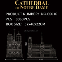 Reobrix mainan balok bangunan dewasa, set mainan blok bangunan dewasa untuk anak-anak, mainan Kota Notre Dame De Paris, baru, MOC Idea 66016