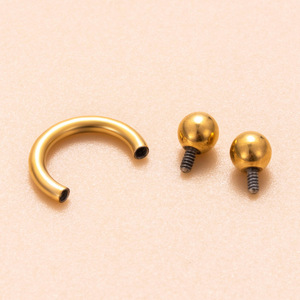 Anillo de Titanio G23/F136 con Incrustaciones de Zirconia, 16GX6/8/10/12MM, Forma de Herradura con Dientes Internos, para Piercing de Cartílago Nasal - Product Image 5