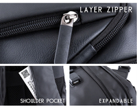 Sac à dos pour ordinateur portable intelligent noir antivol imperméable en polyester avec port USB, logo personnalisable, Oxford, capacité 20-39L, pour hommes d'affaires