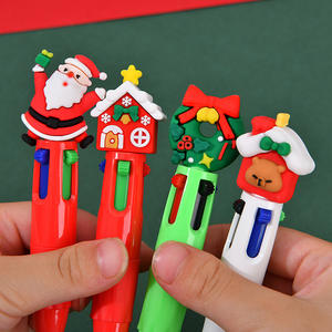 Penna a sfera di natale a quattro colori Design simpatico cartone animato adorabile Mini penna tascabile penna premio per studente di alto valore - Product Image 4