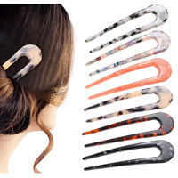 Classique en forme de U acétate de Cellulose français bâton de cheveux épingles à cheveux accessoires résine acrylique 2 griffes fourches à cheveux pour les filles