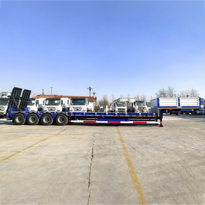 40 chân 3-trục 4 trục container bán Trailer 80 tấn CE chứng nhận cường độ cao cổ ngỗng phẳng bán Trailer - Product Image 2