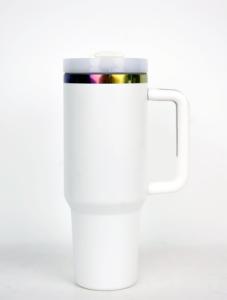Vaso de paja con tapa desmontable Protour de 40 OZ con pico extraíble y sello reemplazable brillante pop Icon 40 Oz B rosa - Product Image 2