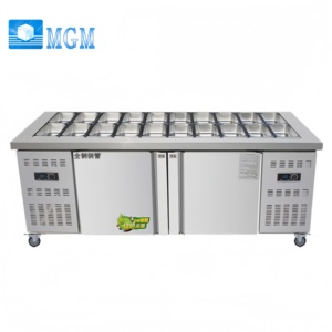 Meilleur vendeur <span class=keywords><strong>de</strong></span> réfrigérateur sous comptoir, capacité ultra-large, réfrigérateur à salade, neuf, <span class=keywords><strong>congélateur</strong></span> 2 portes pour cuisine <span class=keywords><strong>de</strong></span> restaurant - Product Image 1