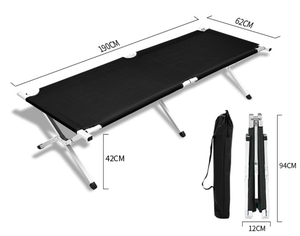 Moderne Draagbare Opvouwbare Camping Cot Voor Volwassenen Metalen Frame Reizen Kamp Vakantie Cot Voor Park Gebruik Buiten Draagbed - Product Image 1