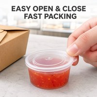 Gobelets jetables transparents en PP pour ketchup, sauce BBQ et sauce frites, avec couvercle articulé, pour la restauration, vente en gros