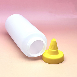 Bouteilles de sauce et d'huile d'olive en plastique PE de qualité alimentaire avec bouchon à vis pour le chocolat, la sauce salade, le ketchup, 8 oz, 16 oz - Product Image 4