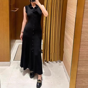 OUDINA Abbigliamento Femminile Francese, Elegante Abito Aderente da Festa, <span class=keywords><strong>Lungo</strong></span> <span class=keywords><strong>in</strong></span> Pizzo Senza Maniche, <span class=keywords><strong>Nero</strong></span> Lavorato a <span class=keywords><strong>Maglia</strong></span>, <span class=keywords><strong>Vestito</strong></span> Casual da Donna - Product Image 1
