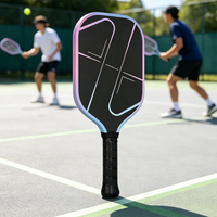 Paleta de Pickleball Personalizada de Fábrica, Forma Estándar, Potente, Aprobada por la USAPA, Fibra de Carbono de 16 mm, Acolchada, Gran Control