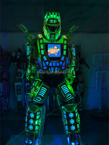 Disfraz de DJ con Robot gigante LED, talla única, ropa de actuación para zancos de salón, caminante, baile flamenco luminoso - Product Image 3