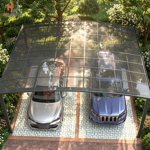 <span class=keywords><strong>Abri</strong></span> <span class=keywords><strong>de</strong></span> voiture moderne en aluminium décoratif avec gouttière <span class=keywords><strong>de</strong></span> drainage fluide, couverture résistante aux intempéries pour le stockage quotidien des véhicules dans la cour - Product Image 6