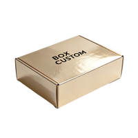 Caja de Papel Dorada Personalizada, Impresión de Texto Negro, Ecológica, Reciclable, Plegable, de Cartón Corrugado, para Regalos y Envíos
