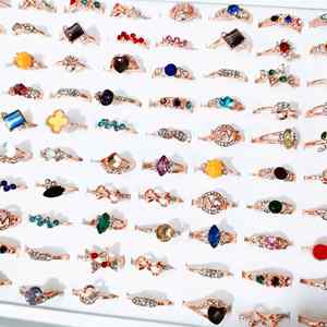 <b>Cheap</b> Jewelry Mixed Bulk Rose Gold Zircon Diamond <b>Crystal</b> Rings for Women Girls Wedding Finger Ring Party Jewelry Gift - Product Image 4