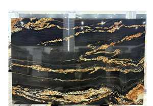 Dalle de quartzite noir or moderne de luxe, polie, imperméable, pour plan de travail, décoration intérieure, design élégant pour mur de fond - Product Image 2