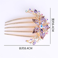 Peigne à cheveux élégant en cristal pour mariée avec strass brillants, ornements pour cheveux de mariage et de fête pour femmes