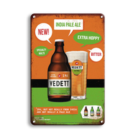 Fábrica al por mayor personalizado 8x12 pulgadas Retro Vintage cerveza Metal signos bebida champán estaño signo para Pub Club decoración de pared