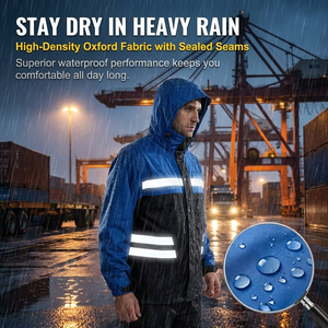 Conjunto Impermeable y Cortavientos para Motocicleta con Diseño de Doble Cremallera y Solapa Antitormenta para el Desplazamiento Diario <span class=keywords><strong>en</strong></span> <span class=keywords><strong>Moto</strong></span> - Product Image 4