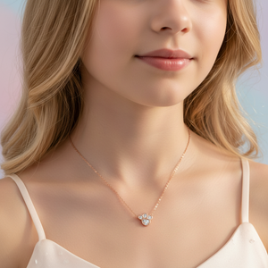 Collier pendentif en or rose massif 18 carats avec diamant naturel véritable, design patte mignon, bijoux fins très populaires, pour un usage quotidien - Product Image 3