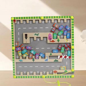 Jeu de labyrinthe en bois Montessori : Apprentissage des lettres ABC, des couleurs et des chiffres – Lot d'activités éducatives - Product Image 2