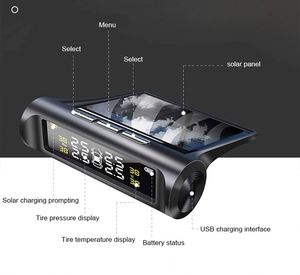 4 External Sensors Wireless Solar GPS Alkaline Battery Plastic <b>TPMS</b> LCD Car Tire Pressure Monitoring System - Product Image 4