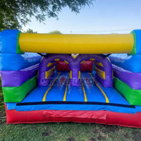 Parcours d'obstacles gonflable commercial pour enfants, jeux de sport en plein air, combo de glissades gonflables, parcours d'obstacles gonflable