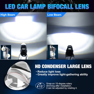] Lámpara de coche de alta calidad Mini lente LED H4 9003 HIB2 bombillas faro coche motocicleta Dual proyector Len LED automotriz <span class=keywords><strong>Moto</strong></span> 12V 24V - Product Image 3