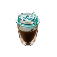 Gobelet à jus de 320ml Logo personnalisé Gobelet en plastique à double paroi en Tritan sans BPA Fabricant d'usine Boissons réutilisables avec paille