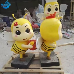 ประติมากรรมรูปผึ้งการ์ตูนเรซิ่นไฟเบอร์กลาสคุณภาพสูงสำหรับตกแต่งสวนภายนอกอาคาร ผลิตตามสั่งจากโรงงาน - Product Image 2