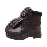Bottes de sécurité tactiques durables en cuir noir unisexe avec embout en acier pour la construction et l'usine, style bottes hautes, Zapatos Para Hombre