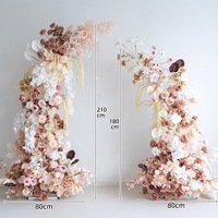 Arche de fleurs rose romantique NINI, décoration de mariage, fond floral, fleurs artificielles en soie, arche pour la décoration d'événements de mariage