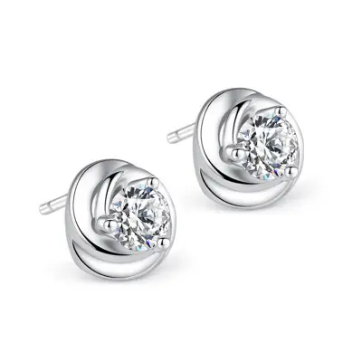 Hete Verkoop Bloem Roterende Oorbellen Voor Vrouwen 925 Sterling Zilveren Oorpin Kubieke Zirkonia Roos Stud Earing
