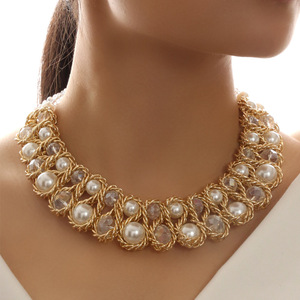 Collar de Perlas Trenzadas con Piedras Preciosas, Diseño Nuevo <span class=keywords><strong>2026</strong></span>, para Mujer, Joyería Elegante para Fiestas, Bodas y Ocasiones Formales - Product Image 3