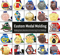 Médaille Sportive en Cristal Percolour Benedict Award Jiu Jitsu, Sublimation Centenaire, Or, Argent, Bronze, Personnalisée Haut de Gamme, MVP
