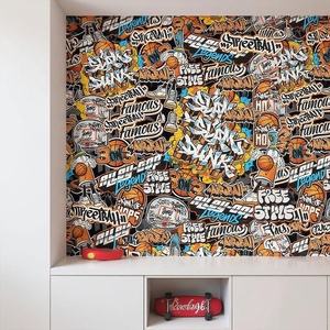 <span class=keywords><strong>Papier</strong></span> <span class=keywords><strong>peint</strong></span> auto-adhésif <span class=keywords><strong>Papier</strong></span> <span class=keywords><strong>peint</strong></span> mural style graffiti Design artistique Street <span class=keywords><strong>Basketball</strong></span> - Product Image 4