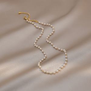 Ywxs Fashion <strong>Pearl</strong> Chain Necklace Women Light Luxury Niche Design Sense Clavicle Chain Beaded Neck <strong>Pendant</strong> Wholesale for Women - Product Image 4