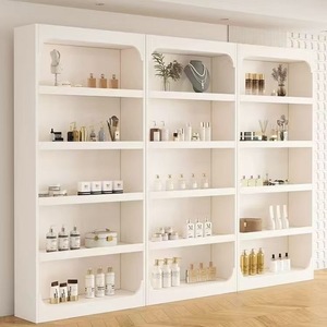 ชั้นวางสินค้าร้านแม่และเด็ก ตู้ร้านเสริมสวย ตู้โชว์เครื่องสำอาง ตู้โชว์เครื่องประดับ ตู้โชว์ผลิตภัณฑ์ดูแลผิวและเล็บ ตู้โชว์ไม้สีขาว - Product Image 2