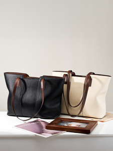Nouveaux sacs à main pour femmes de haute qualité, sacs à bandoulière simples, sacs fourre-tout en cuir véritable de grande capacité pour femmes - Product Image 3