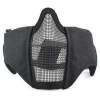 Masque de protection tactique unisexe en nylon 1000D MK034 pour paintball/extérieur, demi-visage intégré pour jeux CS