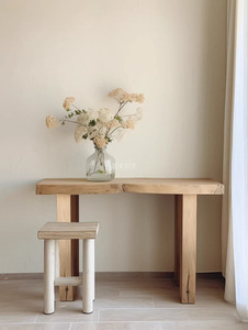 Table de bar longue et étroite en bois massif personnalisable |   Style vintage français en bois crème pour une utilisation en intérieur, en extérieur et dans les bars à domicile - Product Image 6