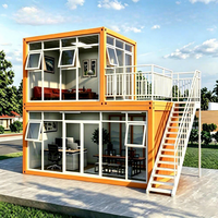 Maison modulaire détachable de haute qualité avec mur en verre, maison conteneur pour villa, école, supermarché, mini-maison, maison préfabriquée moderne