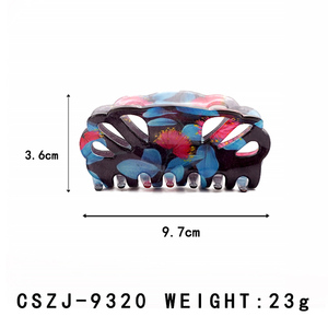 CANYUAN – Pinces à cheveux unisexes en acétate ajouré, motif multicolore imprimé UV, bord ondulé mignon, pince créative personnalisable - Product Image 2